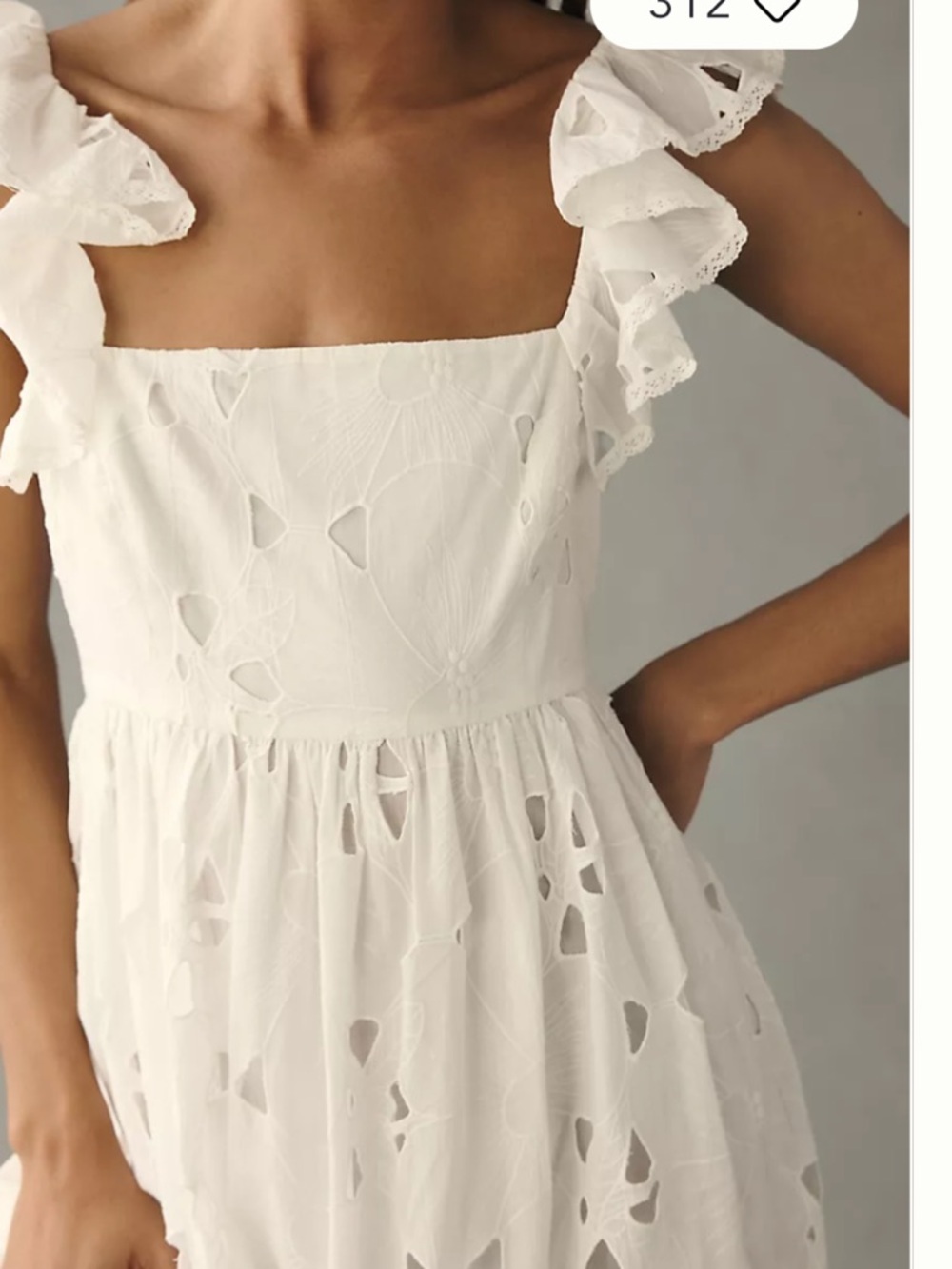Anthropologie Forever That Girl Tie-Back Ruffled Eyelet Dress NWT - Picture 3 of 8